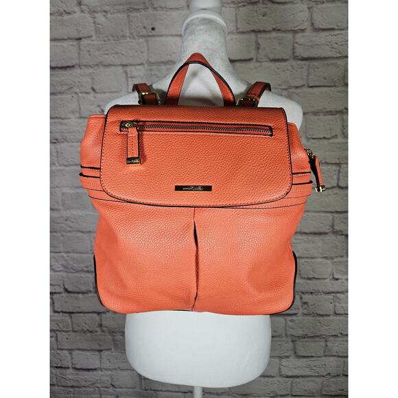 Simply Noelle Women's Orange Backpack Purse Top Handle‎ Pockets Storage - Picture 2 of 11